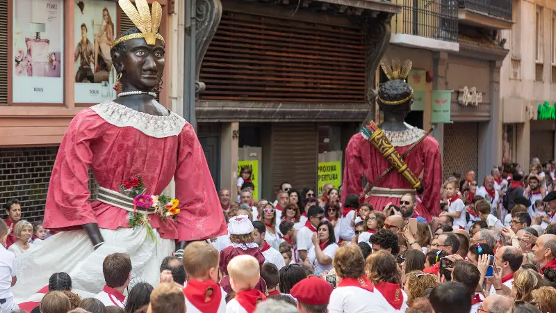 Close-up of one of the giants during the July 7 parade (2018).