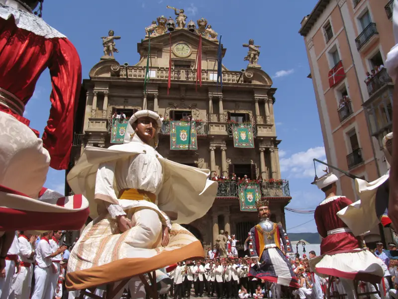 The giants dance in front of City Hall, July 14, 2008.