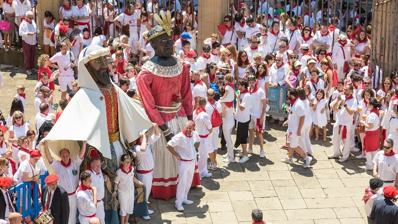 The giants parade through the Old Town on July 7, 2018.