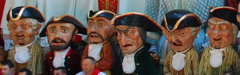 The six kilikis: Patata, Barbas, Coletas, Caravinagre, Napoleón and Berrugón.
