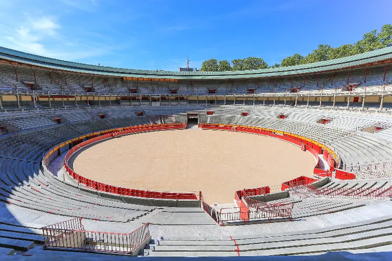 El interior de la plaza de toros de Pamplona, donde termina cada encierro.